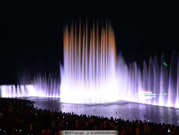 Square musical water fountain is easy to install